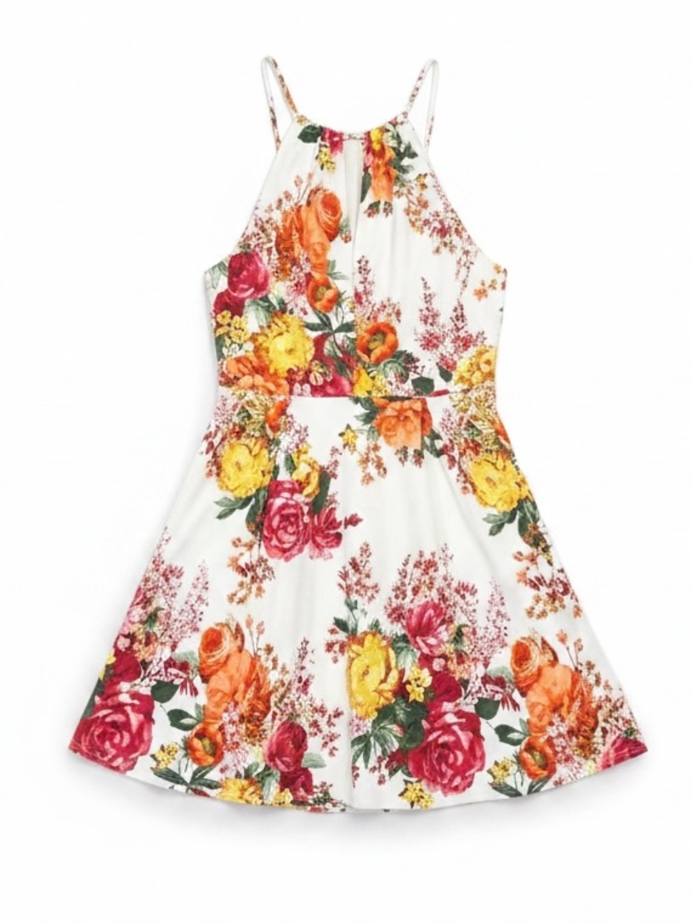 Teeze Me Women’s Floral Haltar Mini Sun Dress Size Small NWT